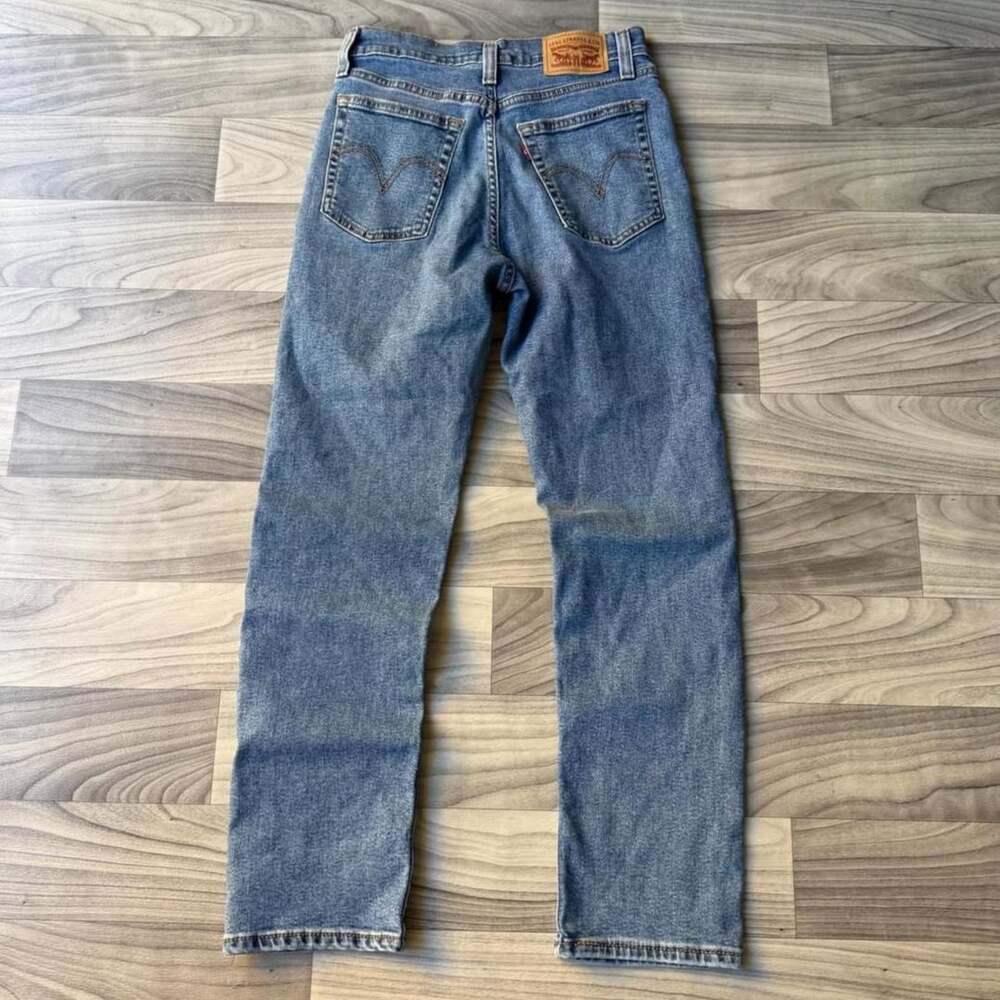 Levi's Wedgie Straight Jeans Size 26x28 Blue Denim High Rise